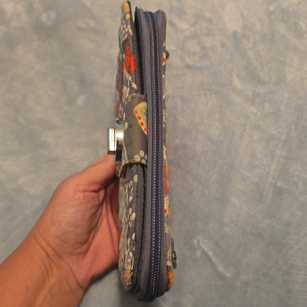 Vera Bradley Wallet with Turn Lock And Zipper Compartment (Bin 12) - Picture 2 of 11